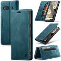 Nalacover Wallet Case for Google Pixel 7 Pro, Premium PU Leather Card Slots Holder RFID Blocking Flip Folio Cover with Magnetic Closure Kickstand Soft Silicone Shockproof Case,Blue