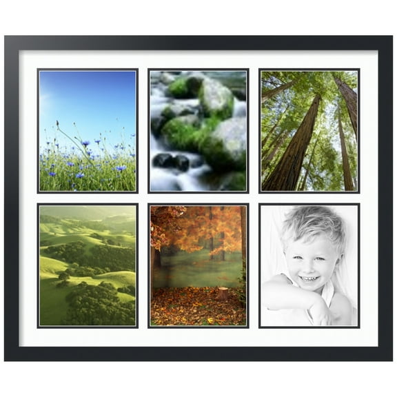 ArtToFrames Collage Photo Picture Frame with 6 - 8x10 Openings, Framed in Black with Super White and Black Mats (CDM-3926-151)