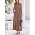 thumbnail image 3 of Vestido largo PRETTYGARDEN para mujer, primavera de 2025, con pliegues en A, 3 of 9