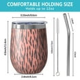 thumbnail image 5 of Leopard Print 12oz Stainless Steel Insulated Wine Tumbler with Lid and Straw – Double Wall Vacuum Mug for Hot & Cold Drinks, 304 Steel Interior, Sweat-Free Design, 5 of 5