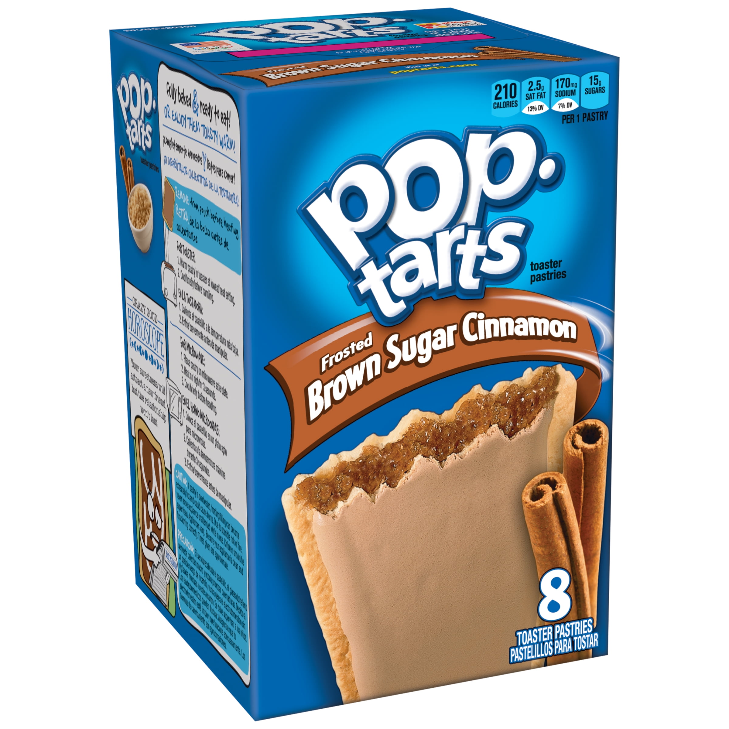 Pop Tarts, Frosted Brown Sugar Cinnamon, 8 ct 14 oz (12 pack) - Walmart.com