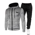 thumbnail image 4 of Chándal de moda con cremallera para hombre, Sudadera con capucha, ropa de gimnasio para Fitness, conjunto de ropa deportiva para correr, chándal para correr al aire libre, otoño e invierno, nuevo, 4 of 5