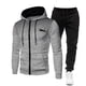 thumbnail image 3 of Chándal de moda con cremallera para hombre, Sudadera con capucha, ropa de gimnasio para Fitness, conjunto de ropa deportiva para correr, chándal para correr al aire libre, otoño e invierno, nuevo, 3 of 4