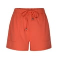 thumbnail image 5 of Kovlvoll Summer Shorts for Women Casual High Waist Drawstring Beach Hiking Solid Color Lounge Shorts with Pockets, 5 of 7