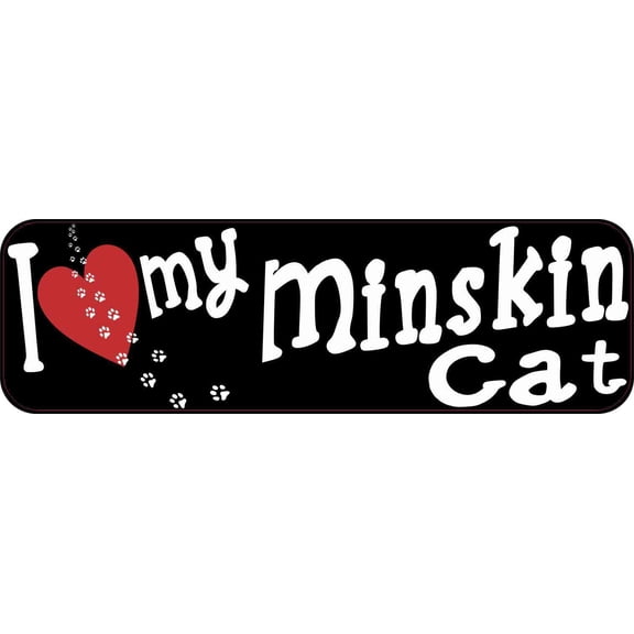 10in x 3in I Love My Minskin Cat Bumper Sticker Vinyl Window Sign Decal