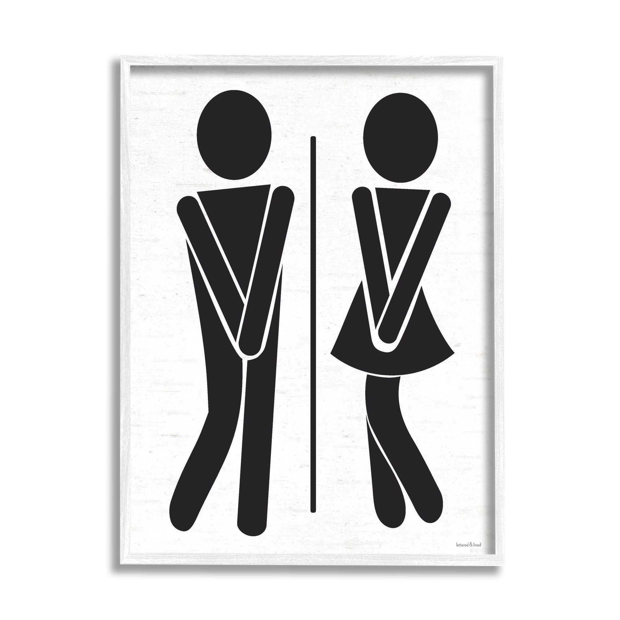 Stupell Industries Bathroom Sign Genders Got to Go Stance Figures, 11 x 14, Design by Lettered and Lined
