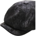 thumbnail image 6 of 100% Genuine Leather Black Mens Ivy Hat Golf Driving Ascot Flat Cabbie Newsboy, 6 of 9