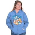 thumbnail image 4 of Vintage Smurf Just Be Cool Mushrooms Zip Up Hoodie Men's Women's Brisco Brands 2X, 4 of 6
