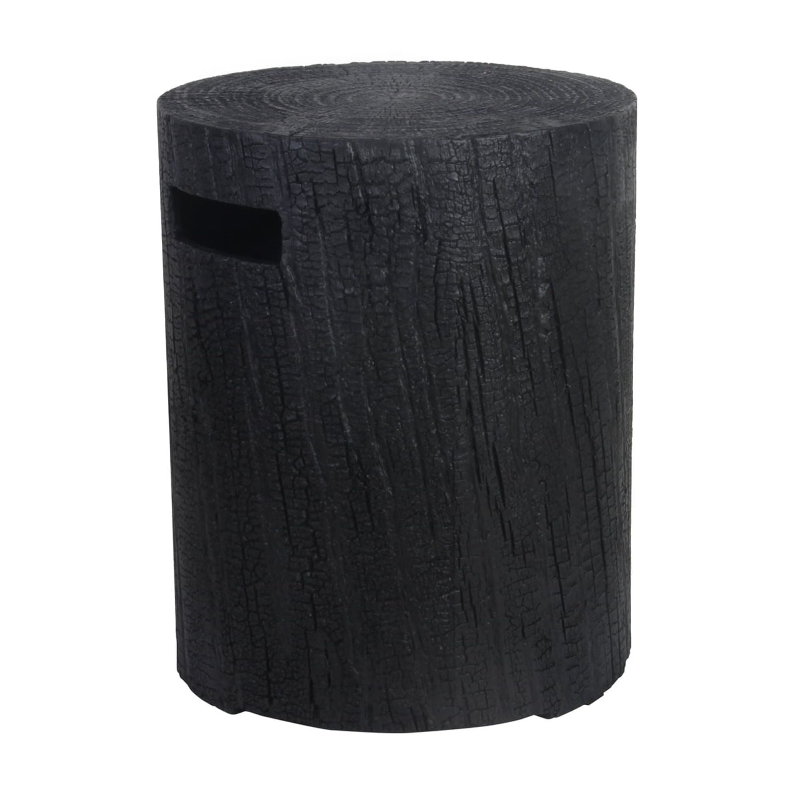 Afterglow 16" Propane Tank Cover Table, Round Tank Container Fits Standard 20 lb Cylinder Bottle Storage Box Hideaway Table, Gas Tank Holder for Outdoor Gas Fire Pits, Wooden Black