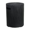 thumbnail image 3 of Afterglow 16" Propane Tank Cover Table, Round Tank Container Fits Standard 20 lb Cylinder Bottle Storage Box Hideaway Table, Gas Tank Holder for Outdoor Gas Fire Pits, Wooden Black, 3 of 7