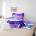 thumbnail image 4 of Erosebridal Bed in A Bag Full 7 Pcs,Kawaii Mermaid Tail Comforter Set Women,Gold Stars Rainbow Fish Scale Bedding,Watercolor Rainbow Neon Ombre Reversible Bed Sets with Sheet Set, 4 of 4