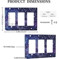thumbnail image 4 of NICKSUN Galaxy Space Purple Combination Wall Plate, 3 Gang 3 Rocker Outlet Cover Decorative Switch Plate for Office Home Decor, 4.5 x 6.38 Inch, 4 of 7