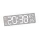 thumbnail image 5 of Reloj de pared digital LED despertador rectangular con brillo ajustable de 5 niveles Concha blanca, 5 of 9