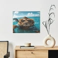 thumbnail image 6 of Susaid Hawaiian Swimming Lion Pattern Canvas Wall Decor Poster Framed Artwork Decoration for Bedroom Home Office Ready to Hang,Horizontal, 6 of 6