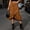 Brown, variant on Women's High Waisted Skirts Asymmetrical Ruffle Flowy Business Casual Work Midi Skirt Brown XL(XL)