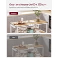 thumbnail image 4 of VASAGLE Isla de Cocina con Encimera Grande, Estantería de Cocina, 3 Niveles, Marco de Acero, 60 x 120 x 90 cm, Roble y Blanco MKKI001W09, 4 of 8