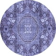thumbnail image 1 of Ahgly Company Machine Washable Indoor Round Abstract Blue Modern Area Rugs, 8' Round, 1 of 4