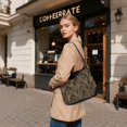 thumbnail image 7 of Iauyy Women's Handbag Removable Shoulder Satchel Bag-Polyester and PU leather ，Golden Feathers, 7 of 7