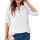thumbnail image 5 of Tops Con Estampado De Lunares, Blusa Casual Para Mujer Cómoda Cremallera De Cuello Redondo Para La Oficina Para Viajar ANGGREK Blanco XXL, 5 of 5