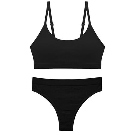 

UoCefik Women s Sexy Lingerie Solid Bodysuit Sexy Seamless 2 Piece Bra and Panty Sets