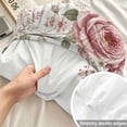 thumbnail image 4 of Full Size Fitted Sheet Set - Pink Rose 3 Piece Bedding Sets 16" Deep Pocket Fitted Sheet with 2 Pillowcases, Farmhouse Romantic Botanical Blossom Floral Brushed Microfiber Hotel Luxury Bed Sheets, 4 of 9