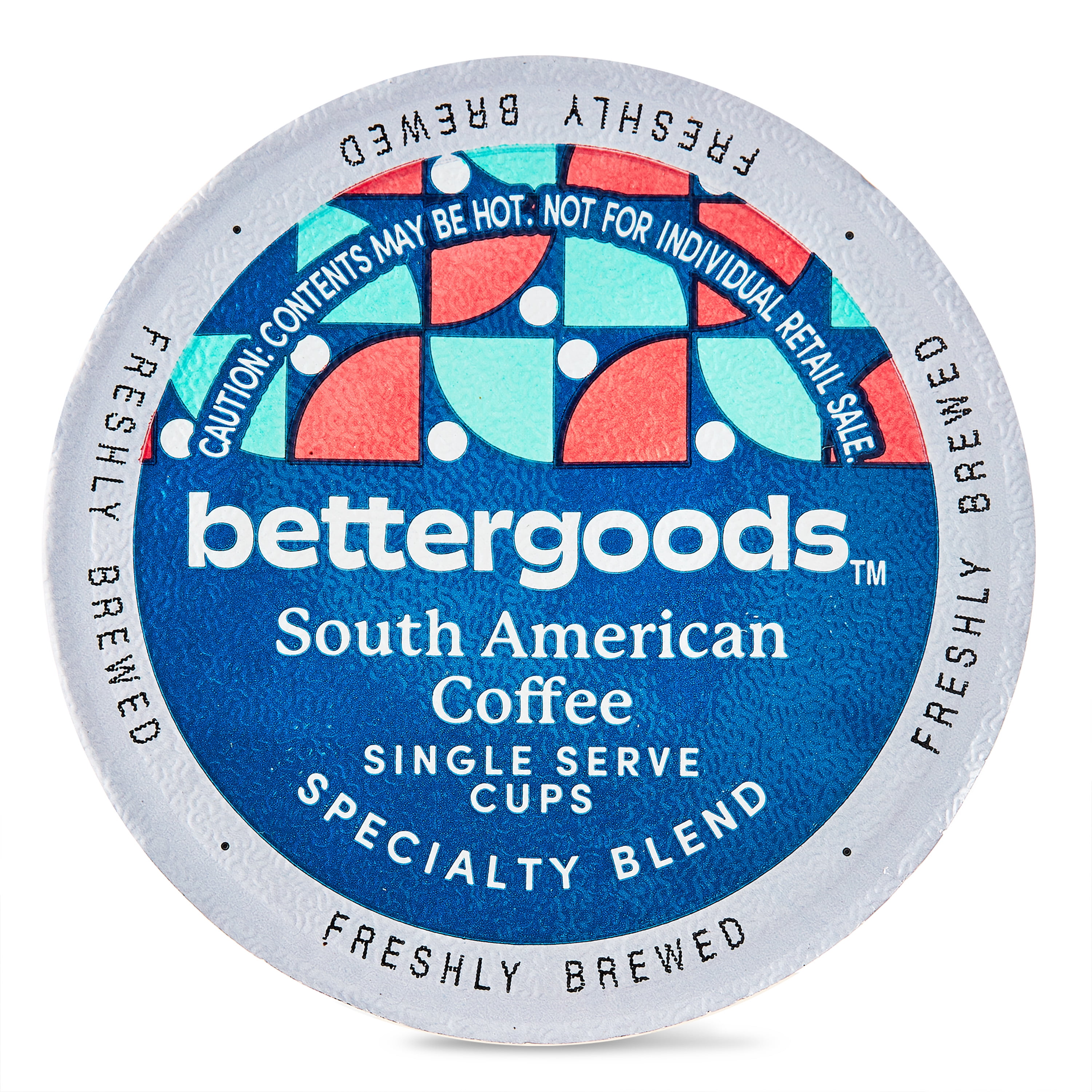 (3 pack) bettergoods Specialty Blend South American Coffee, Medium Dark Roast, Single Serve Cups, 0.42 oz, 12 Count