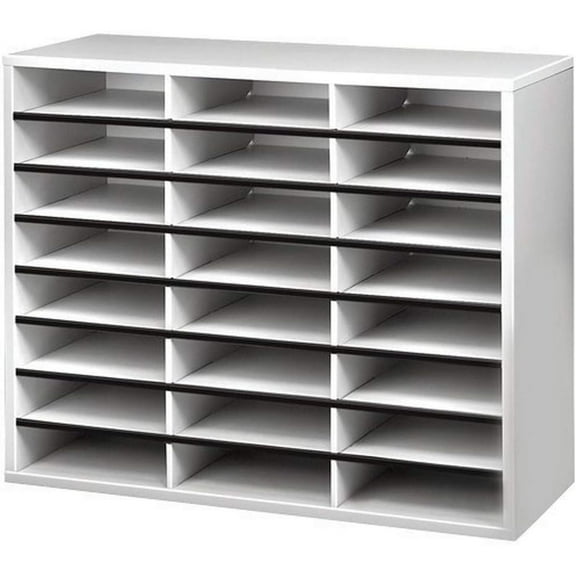 HTYSUPPLY 25041 Literature Organizer - 24 Compartment, Letter, Gray