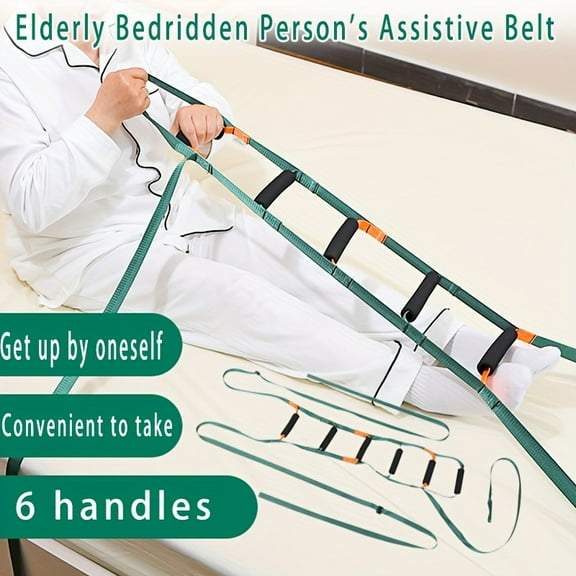 Assistance Devices for Helping Elderly Bedridden Patients to Get Up, Including Lifting Straps And Transfer Aids for Rehabilitation Care.