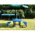 thumbnail image 2 of LifeYard Outdoor Picnic Table, ADA, 46" Round, Steel Table, Blue, 2 of 5
