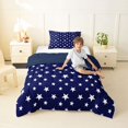 thumbnail image 4 of Manfei Glitter Stars Twin Comforter Sets,Navy Blue White Bedding Set,Navy Blue Reversible,2-Piece,1 Comforter and 1 Pillowcase, 4 of 7