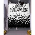 thumbnail image 3 of Happy Halloween Shower Curtain Set ，Waterproof Fabric Shower Curtains Bat Black Vintage Black Decoration Shower Curtains for Bathroom,Bathroom Decor 54x"78", 3 of 6