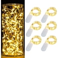 thumbnail image 1 of Cadena de luces Oakhaomie de 7 pies, impermeable, diseño de hada, 20 LED x6, color blanco cálido, 1 of 9