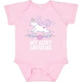 thumbnail image 3 of Inktastic My Aunt Loves Me Unicorn Girls Baby Bodysuit, 3 of 5