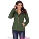 thumbnail image 4 of ABPHQTO Chaqueta acolchada negra con cuello de piel sintética verde militar para mujer, 4 of 5