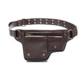 thumbnail image 4 of Riñonera para mujer, accesorio de diseño retro, de piel sintética versátil, ideal como regalo para festivales, con cinturón ajustable Marrón oscuro, 4 of 8