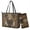 Aztec Bear, variant on Boho Mandala Paw Print Handbag and Wallet Sets for Women Top Handle Totes with Matching Wallet Leather Shoulder Handbag Clutch Purse for Women Ladies