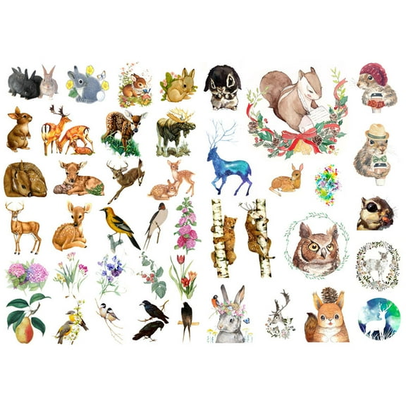 Forest Animal Kawaii Aesthetic Happy Planner Diary Journal Stationery Scrapbooking Stickers Travel Art Supplies