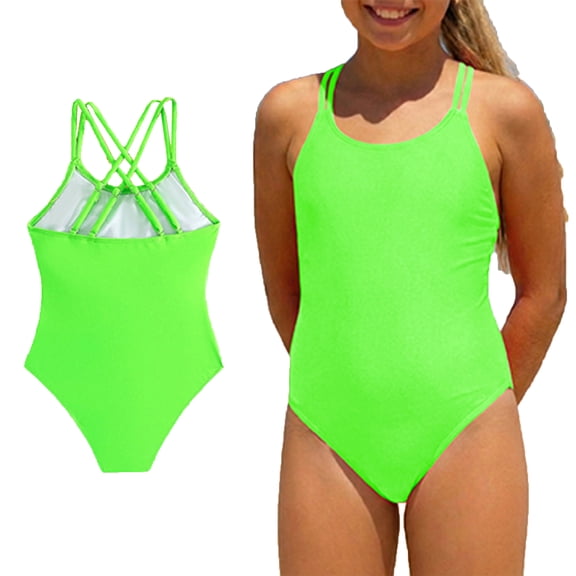 Girl Swimsuit Blue One Piece Swimsuit Girls Bathing Suit Girls for Teenage Girls 11-12 Years