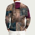 thumbnail image 4 of CharmCyan Men’s Long Sleeve Crew Neck Sweater with Abstract Floral Print Lightweight Knit Pullover Casual Fit Top for Everyday Wear Ginger L, 4 of 6