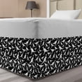 thumbnail image 1 of Kangaroo Bed Skirt, Monochrome Simplistic Illustration of Marsupial Animals Random Alignment, Elastic Bedskirt Dust Ruffle Wrap Around for Bedding Decor, 4 Sizes, Black and White, by Ambesonne, 1 of 2