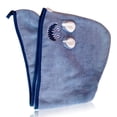 thumbnail image 2 of Coral Velvet Niños Mujeres Instantáneo Secado Sombrero Super Absorción Wrap Wrap Dibujos Animados Baño Cap Turban Toalla para Adultos Azul Inevent HA011005-01, 2 of 6
