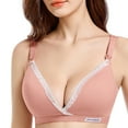 thumbnail image 2 of vigerkar Nursing Bras for Big Busted Women, Maternity Nursing & Maternity Bras, Cotton Nursing Bras Watermelon Red, S(34/75), 2 of 4