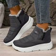 thumbnail image 2 of Winter Boots for Women Black Fleece Lined Slip on Ankle Snow Booties Lightweight Outdoor Walking Shoes, 2 of 9