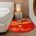 thumbnail image 2 of Chinese New Year Round Area Rug 5Ft Washable Circle Rugs for Living Room Bedroom, Yellow Dragon Traditional Art Red Non-Slip Carpet Floor Mats Indoor Outdoor Carpet Runner Aesthetic Home Decor, 2 of 8