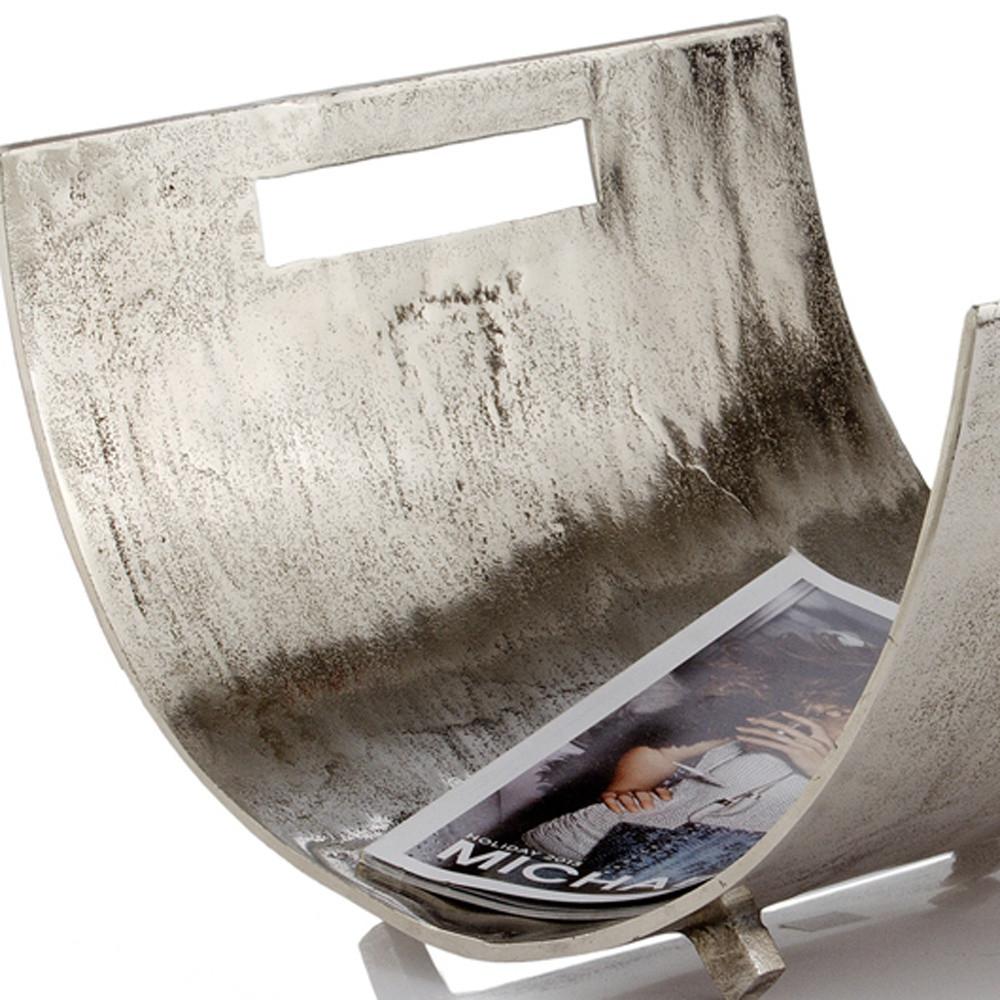 16.5" x 17" x 10" Raw Silver Magazine Basket