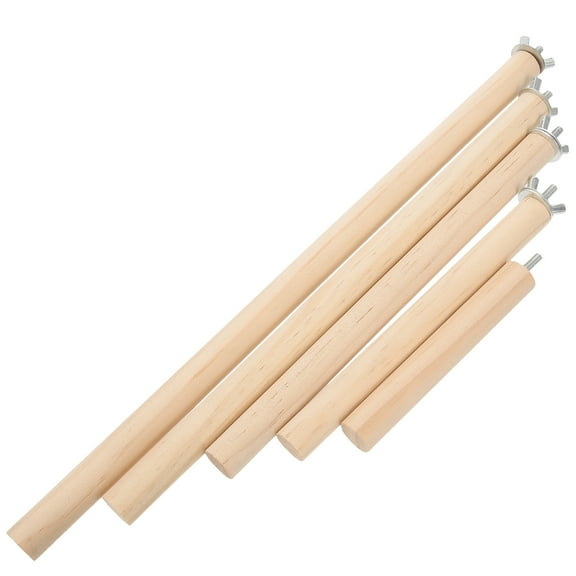 5PCS Wooden Bird Perches for Cage, Parrot Standing Poles, Climbing Perch Stands for African Grey, Parakeet, Bird Cage Accessories