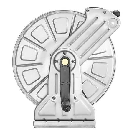 Wall-Mounted 150ft 5/8" Garden Hose Reel with Brass Fittings and Hose Guide