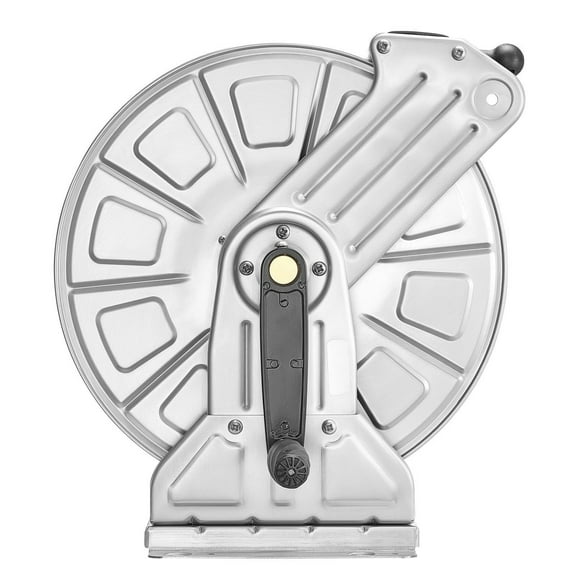 Wall-Mounted 150ft 5/8" Garden Hose Reel with Brass Fittings and Hose Guide