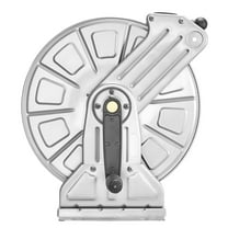 Wall-Mounted 150ft 5/8" Garden Hose Reel with Brass Fittings and Hose Guide