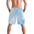 thumbnail image 3 of Dailycode Men's Quick Dry Swim Trunks Beach Shorts Casual Summer Board Shorts with Pockets, Blue White Abstract Geometric Lines, 3 of 8